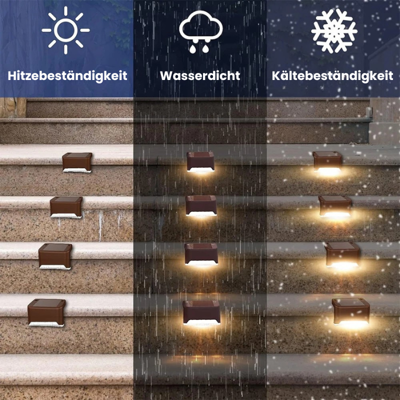 Solar LED Stufenleuchte - Wasserdicht & Outdoor | 1 Packung kaufen, 2 bekommen