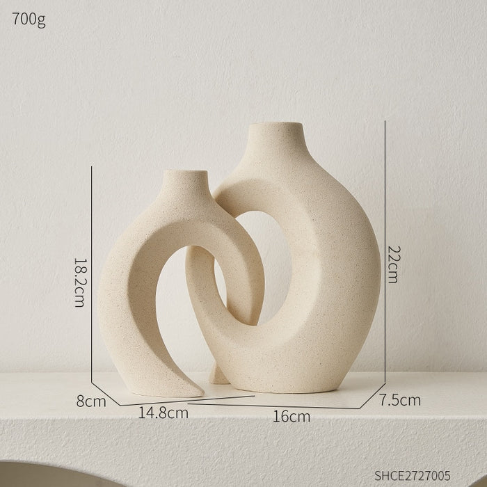Moderne skulpturale Vase Duo