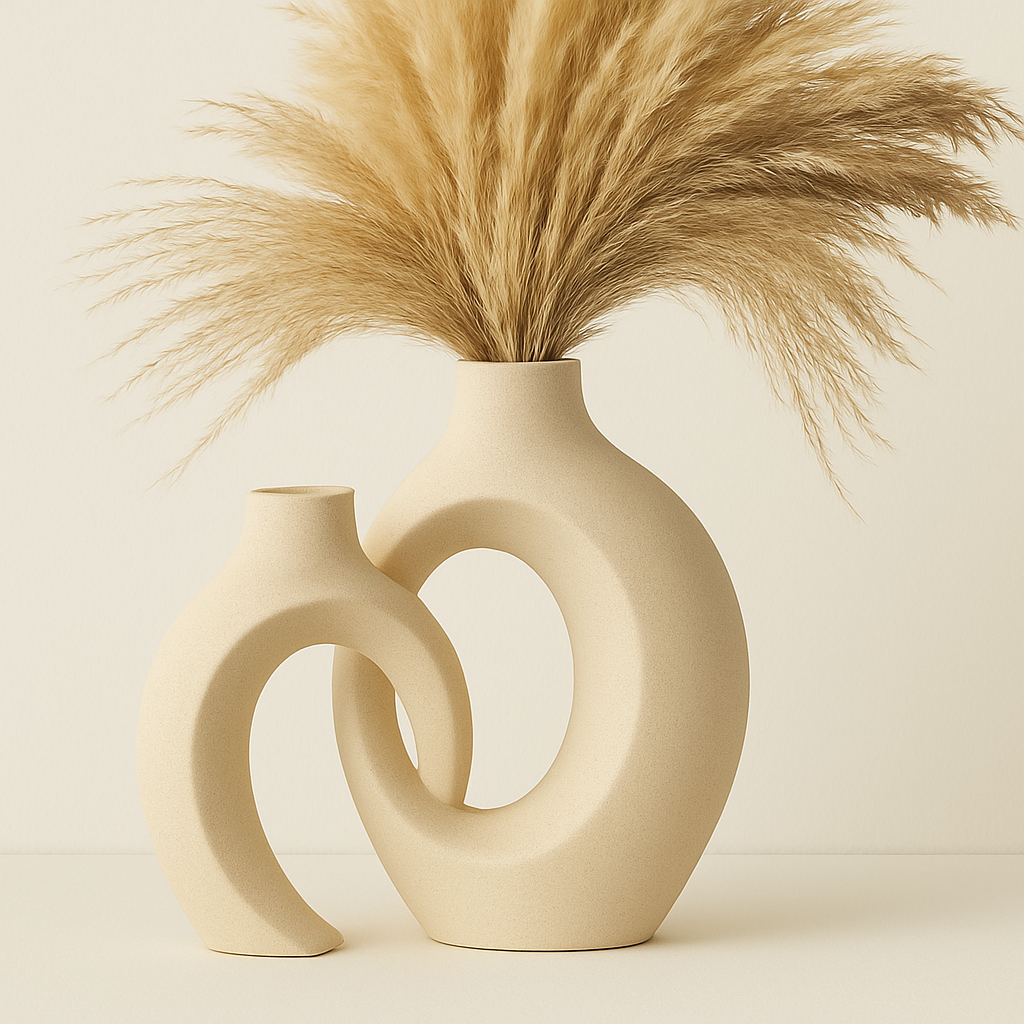 Moderne skulpturale Vase Duo