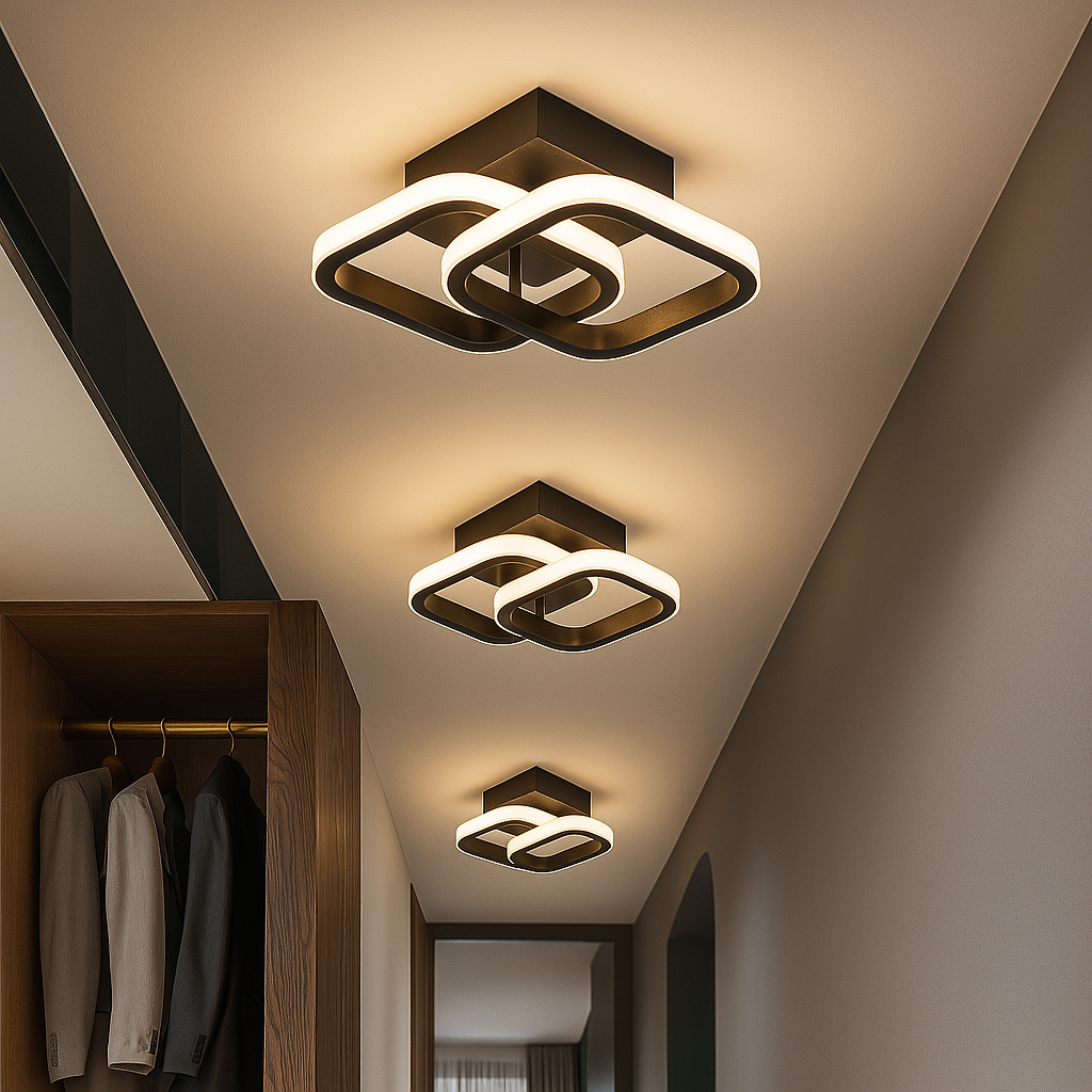 3 kleurveranderende metalen 24cm LED plafondlampen
