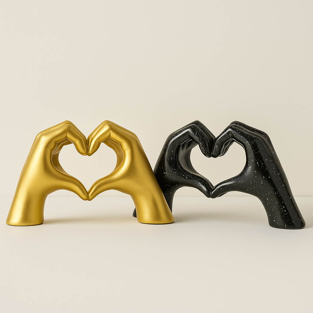 Liefdesgebaar harssculptuur