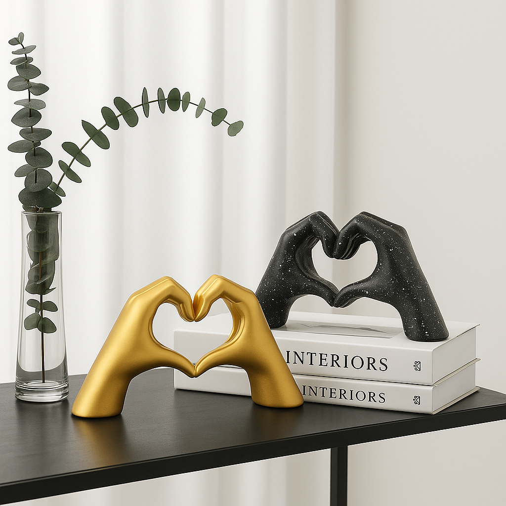 Liefdesgebaar harssculptuur