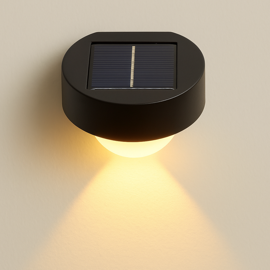 Solar LED wandlamp warm 4 stuks