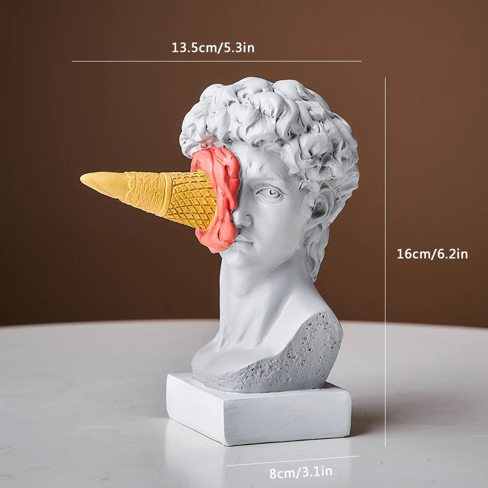 Hedendaagse David-buste met ijs