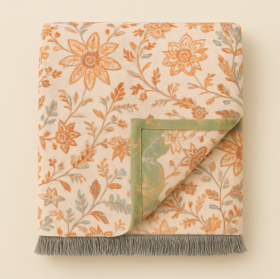 Rustic Floral Boho Blanket